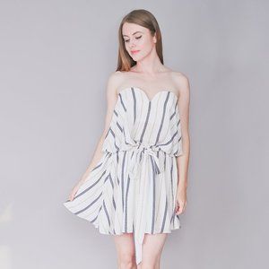 SHONA JOY Strapless Striped Mini Dress